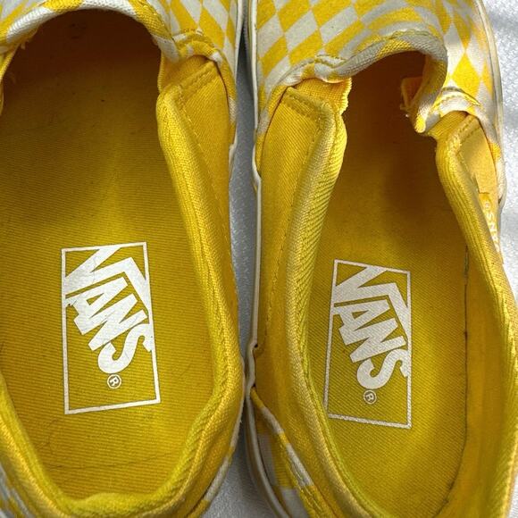 VANS Off The Wall Checkerboard Women's Size 7 Slip-On Sneaker Yellow & White - Picture 6 of 7
